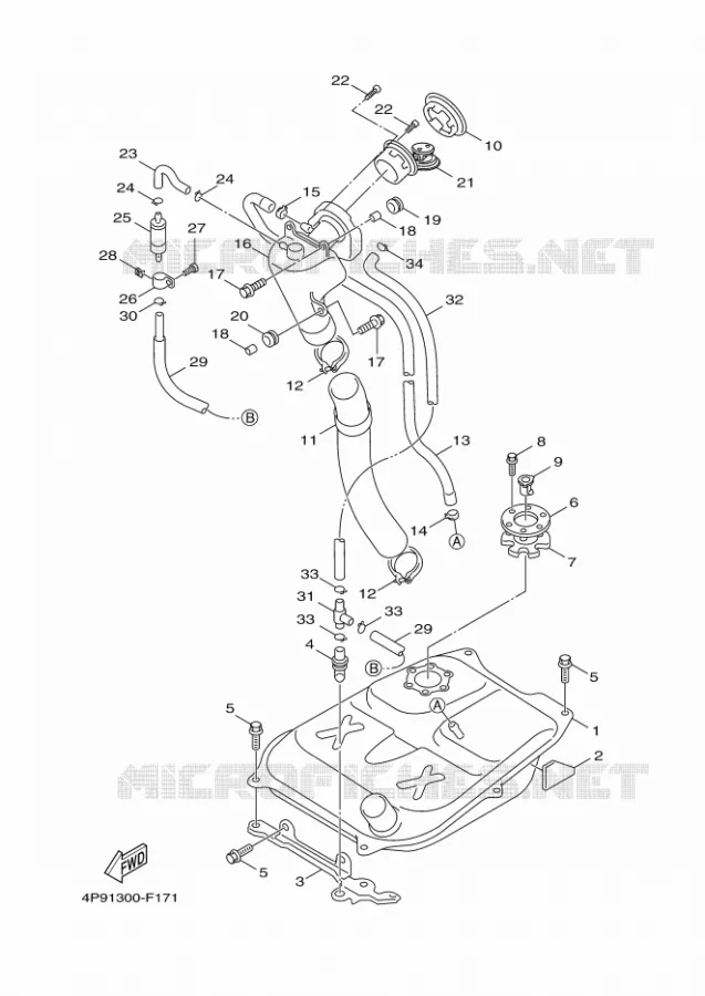 RESERVOIR A ESSENCE Yamaha SCOOTER 125 2012 CYGNUS  XC125