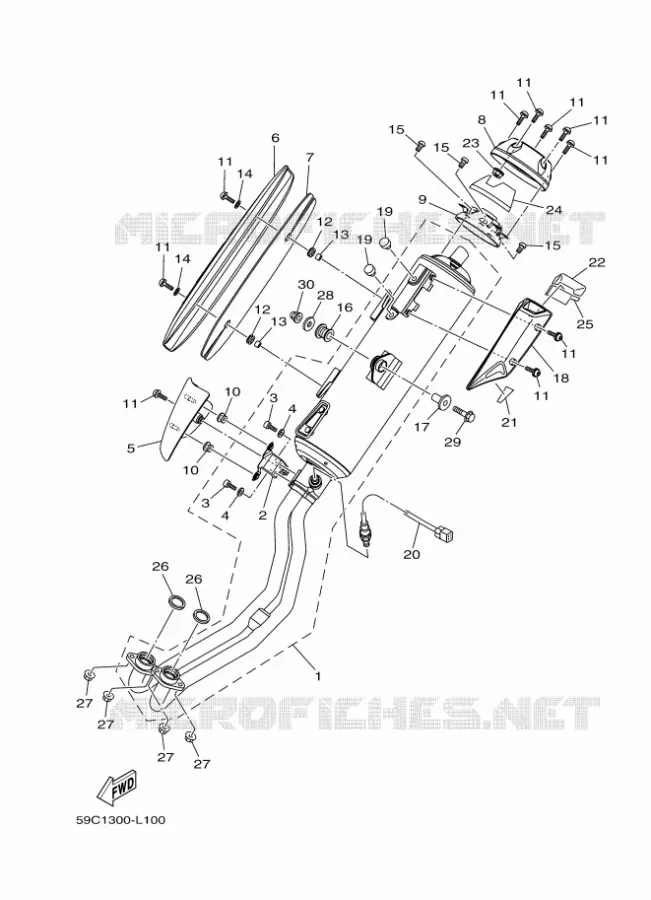 ECHAPPEMENT Yamaha SCOOTER 530 2012 TMAX  XP500