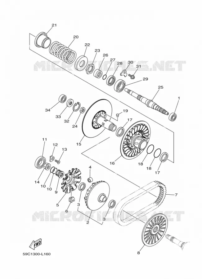 EMBRAYAGE 2 Yamaha SCOOTER 530 2012 TMAX ABS  XP500A