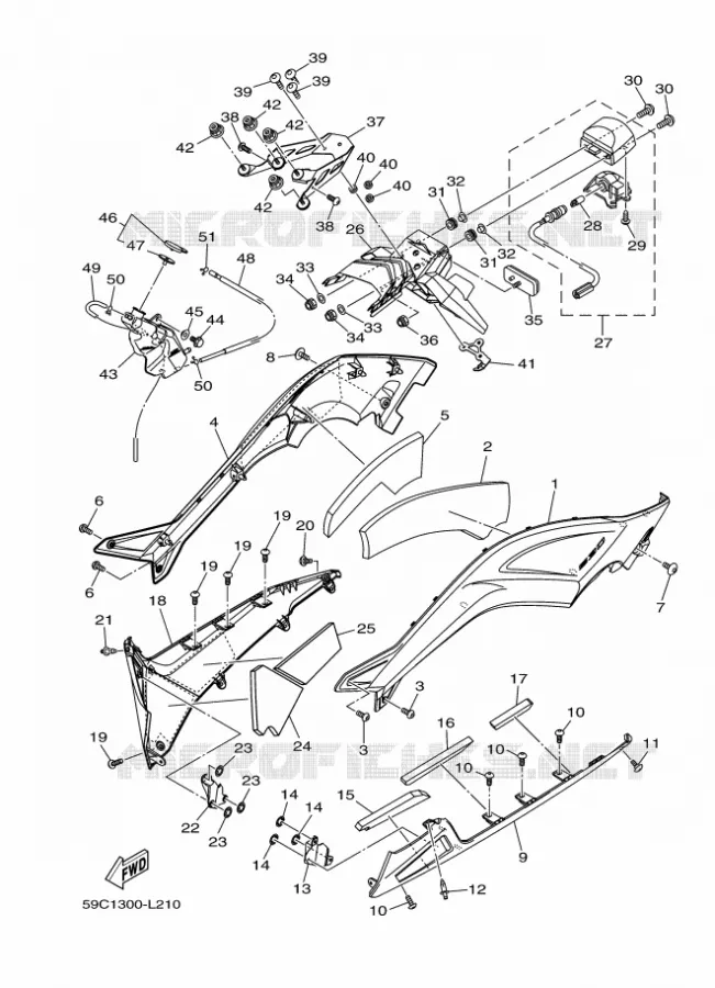 COUVERCLE LATERAL 2 Yamaha SCOOTER 530 2012 TMAX ABS  XP500A