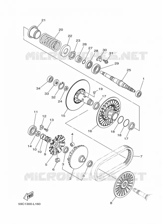 EMBRAYAGE 2 Yamaha SCOOTER 530 2012 TMAX ABS  XP500A