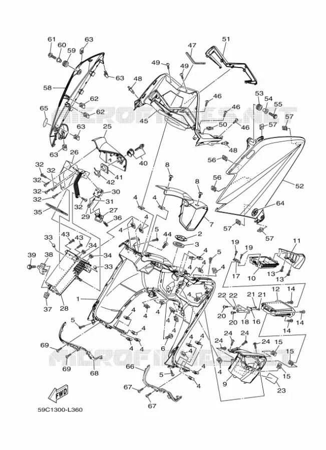 PROTEGE JAMBES Yamaha SCOOTER 530 2012 TMAX ABS  XP500A