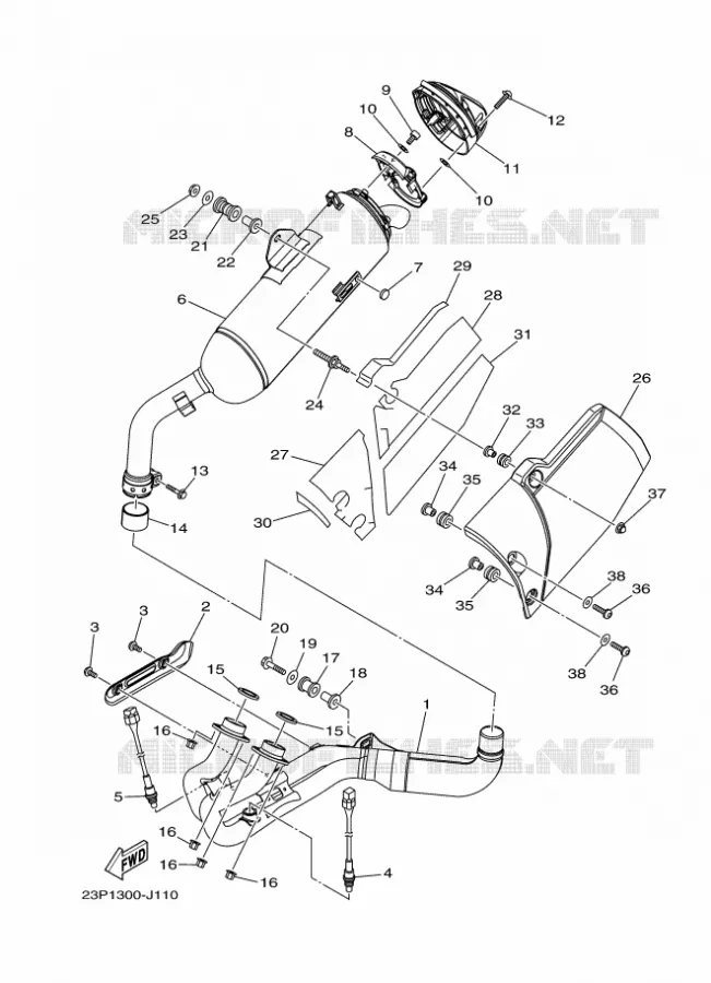 ECHAPPEMENT Yamaha MOTO 1200 2012 XTZ SUPER TENERE  XT1200Z