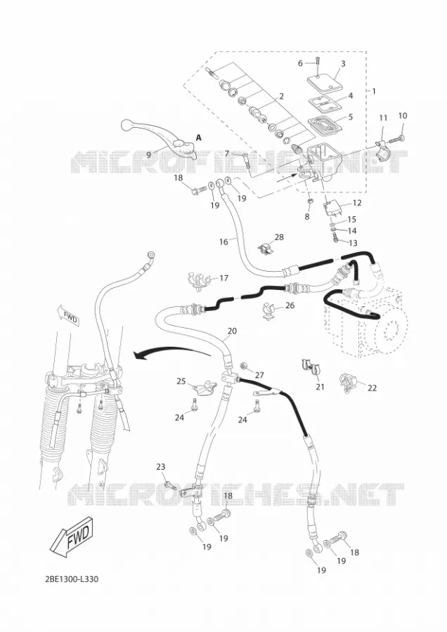 MAITRE CYLINDRE DE FREIN AVANT Yamaha MOTO 660 2012 TENERE ABS  XT660ZA