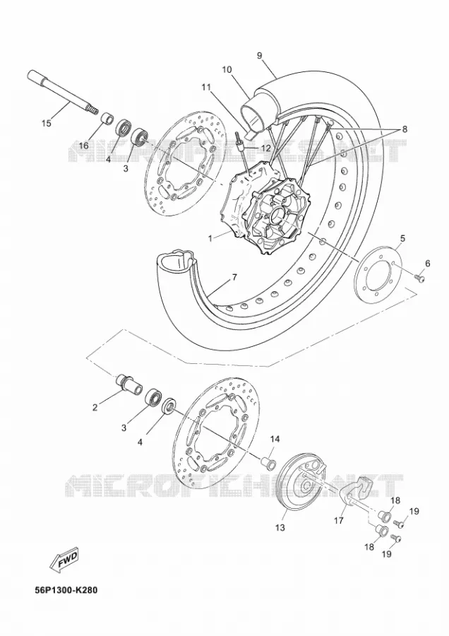ROUE AVANT Yamaha MOTO 660 2012 TENERE ABS  XT660ZA