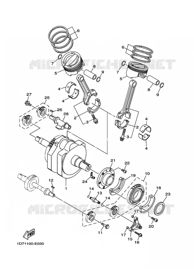 VILEBREQUIN / PISTON Yamaha MOTO 1900 2012 MIDNIGHT STAR  XV1900A