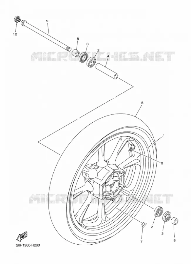 ROUE AVANT Yamaha MOTO 950 2012 MIDNIGHT STAR  XVS950A