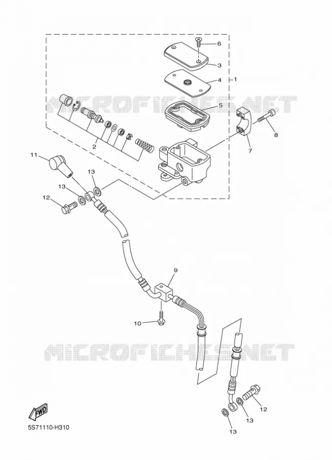 MAITRE CYLINDRE DE FREIN AVANT Yamaha MOTO 950 2012 MIDNIGHT STAR  XVS950A