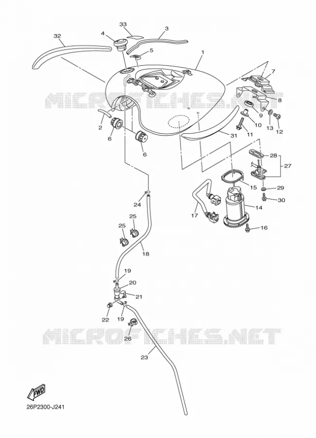 RESERVOIR A ESSENCE Yamaha MOTO 950 2012 MIDNIGHT STAR  XVS950A