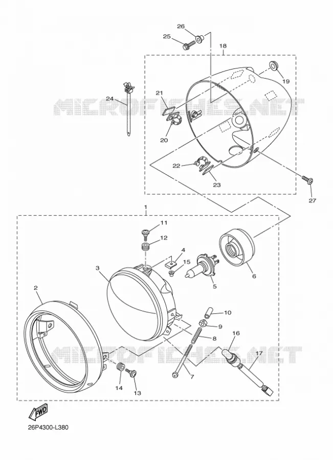 PHARE  Yamaha MOTO 950 2012 MIDNIGHT STAR  XVS950A