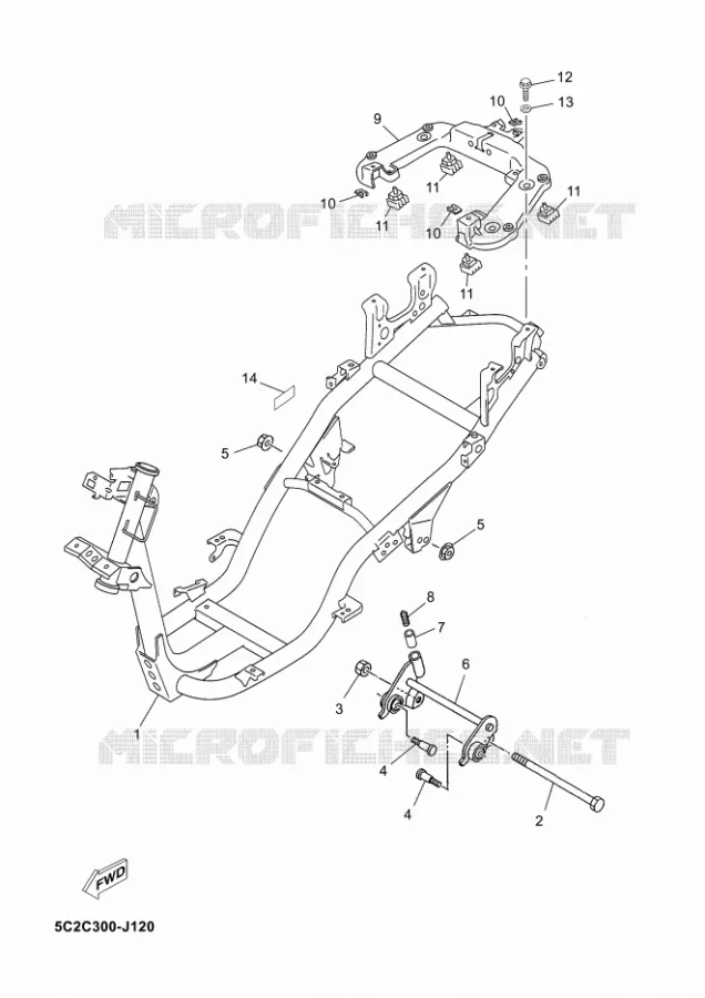 CADRE Yamaha SCOOTER 50 2012 NEOS  YN50