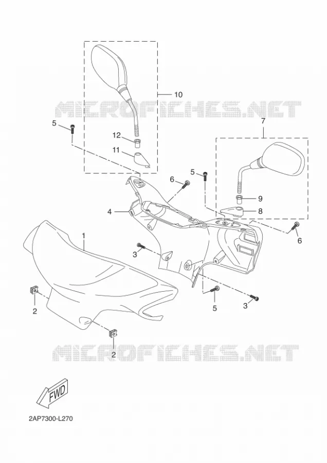 CARENAGES 1  Yamaha SCOOTER 50 2012 NEOS  YN50