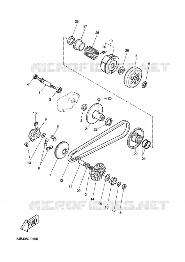 EMBRAYAGE DE DEMARREUR Yamaha SCOOTER 50 2012 NEOS  YN50