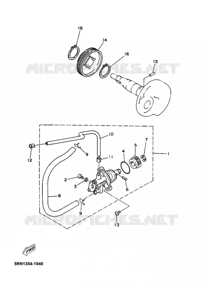 POMPE A HUILE Yamaha SCOOTER 50 2012 OVETTO  YN50 OVETTO