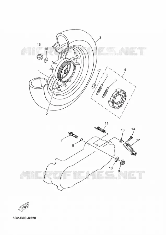 ROUE ARRIERE Yamaha SCOOTER 50 2012 NEOS  YN50 NEO'S