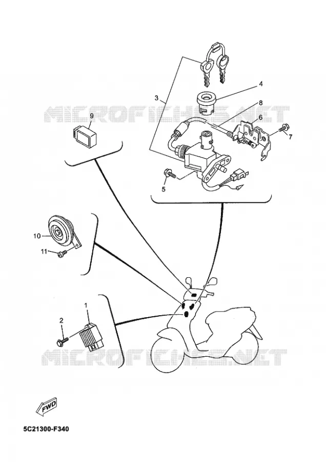 PARTIE ELECTRIQUE 1 Yamaha SCOOTER 50 2012 NEOS  YN50 NEO'S