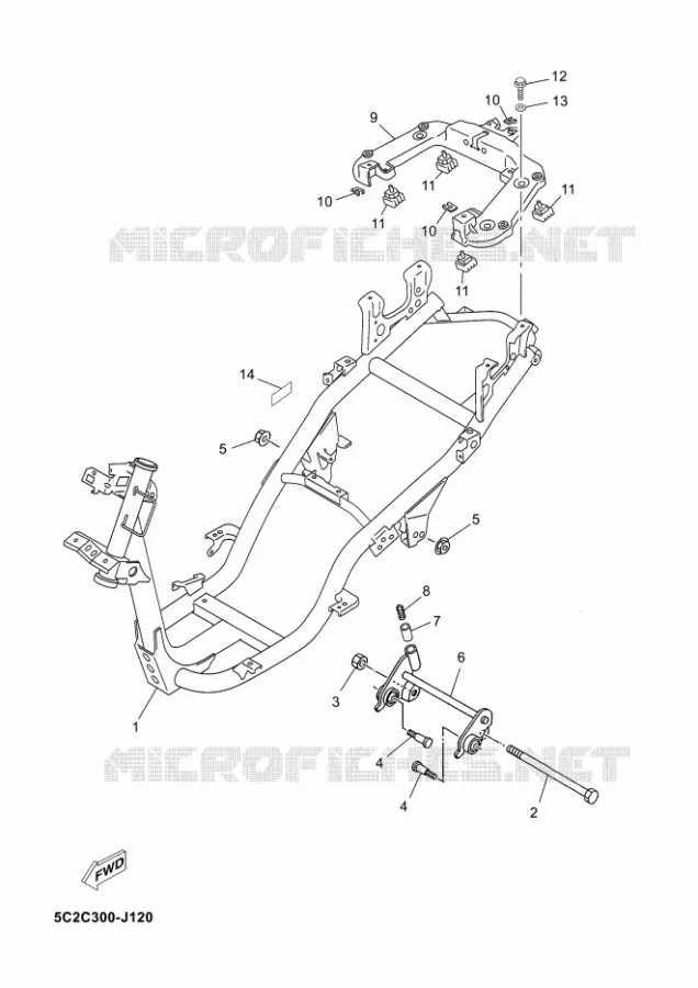 CADRE Yamaha SCOOTER 50 2012 NEOS  YN50 NEO'S