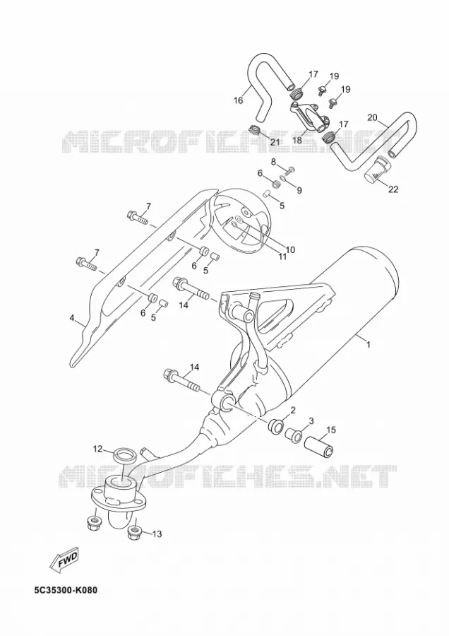 ECHAPPEMENT Yamaha SCOOTER 50 2012 NEOS 4T UBS  YN50FU NEO'S 4+