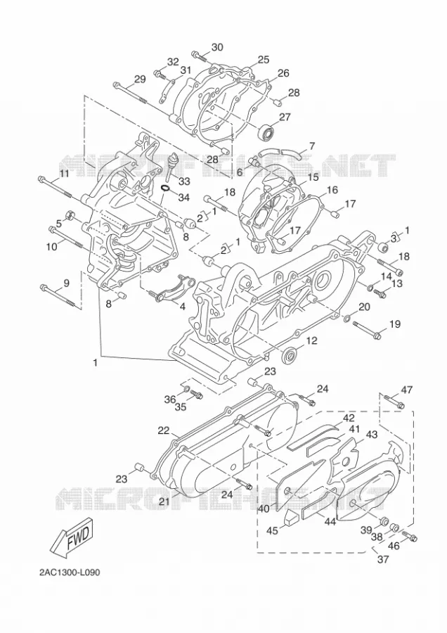 CARTER MOTEUR Yamaha SCOOTER 50 2012 NEOS 4  YN50F