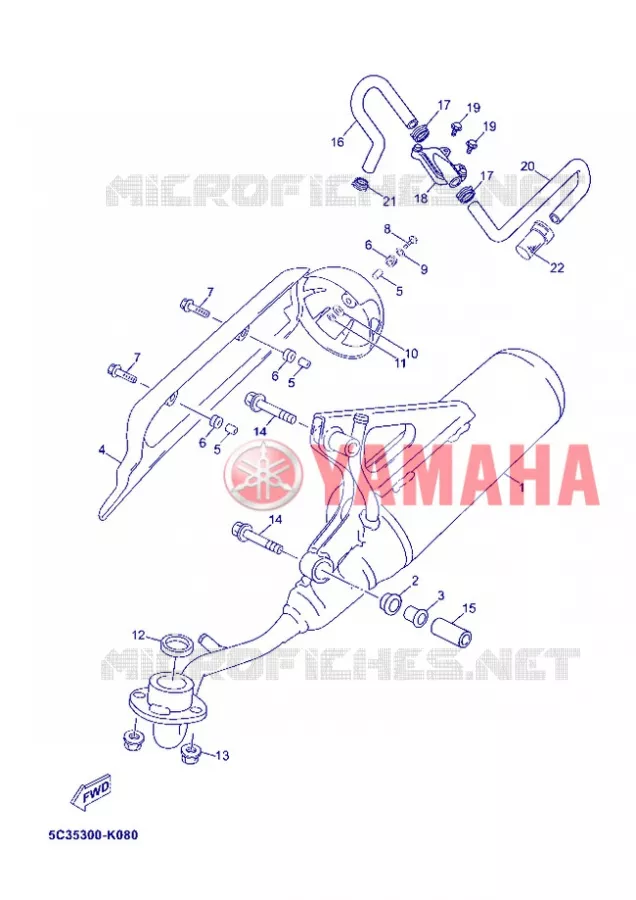 ECHAPPEMENT Yamaha SCOOTER 50 2012 MBK OVETTO 4T  YN50F