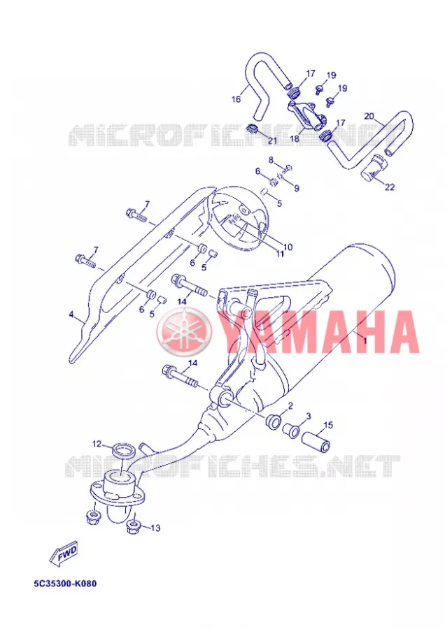 ECHAPPEMENT Yamaha SCOOTER 50 2012 MBK OVETTO 4T  YN50F