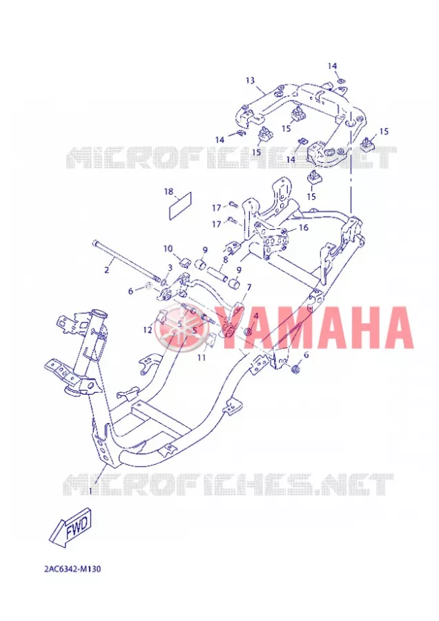 CADRE Yamaha SCOOTER 50 2012 AEROX  YN50FT