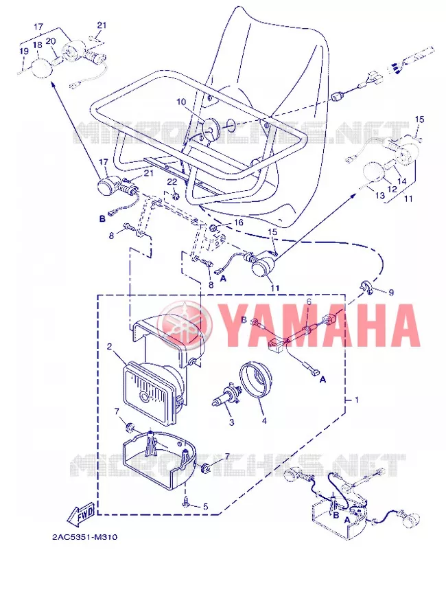 PHARE  Yamaha SCOOTER 50 2012 AEROX  YN50FT
