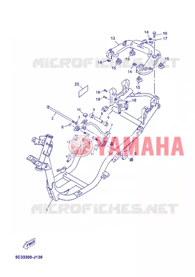 CADRE Yamaha SCOOTER 50 2012 NEOS 4T UBS  YN50FU
