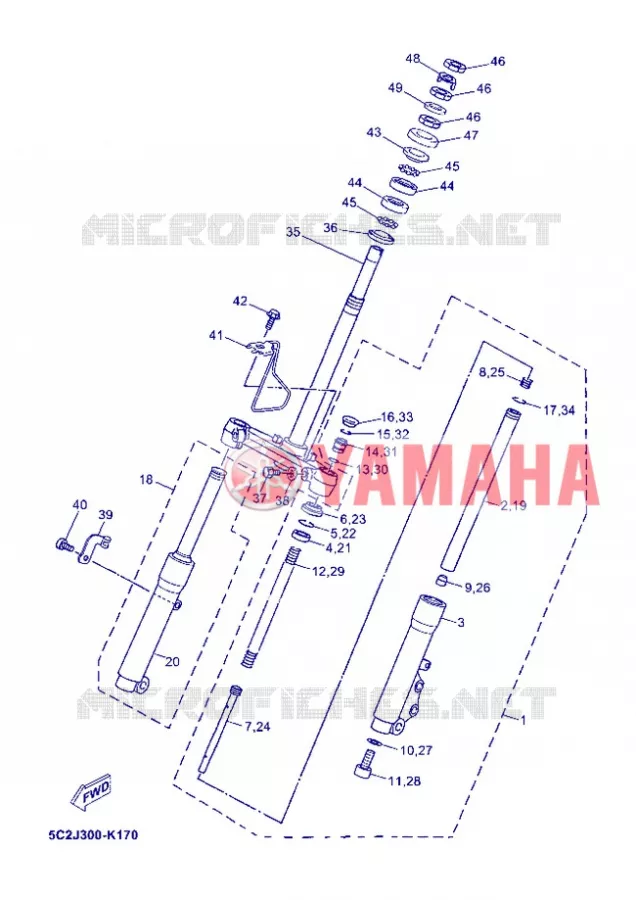 FOURCHE Yamaha SCOOTER 50 2012 NEOS 4T UBS  YN50FU