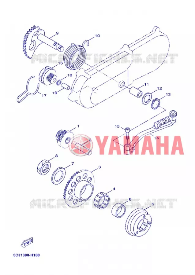 DEMARREUR Yamaha SCOOTER 50 2012 NEOS 4T UBS  YN50FU