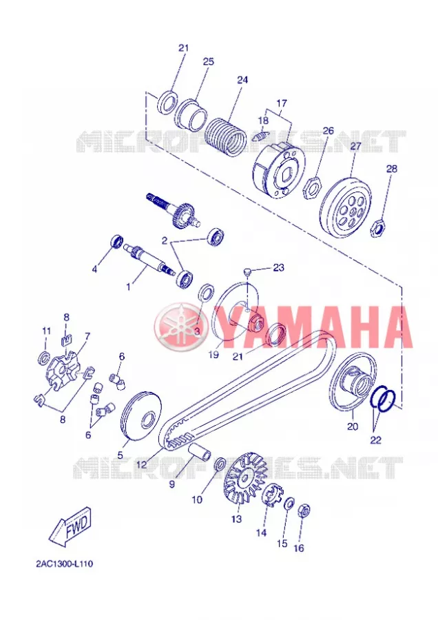 EMBRAYAGE DE DEMARREUR Yamaha SCOOTER 50 2012 NEOS 4T UBS  YN50FU