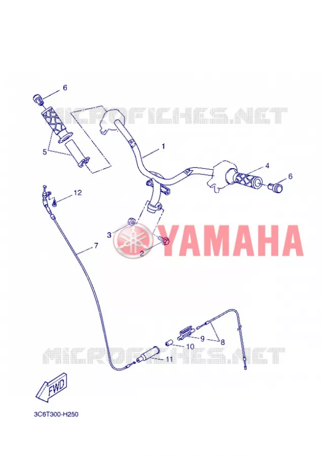 GUIDON ET CABLES Yamaha SCOOTER 50 2012 AEROX  YQ50L AEROX 50TH