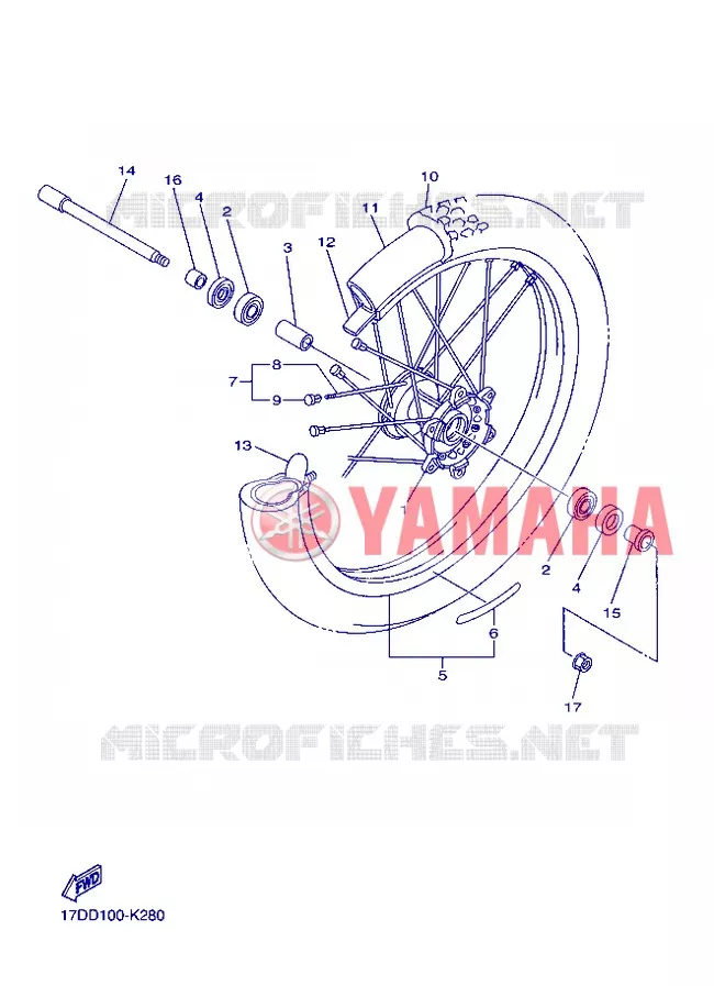 ROUE AVANT Yamaha MOTO 450 2012 YZF  YZ450F