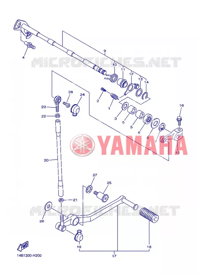 AXE DE SELECTEUR / PEDALE Yamaha MOTO 1000 2012 R1  YZF-R1