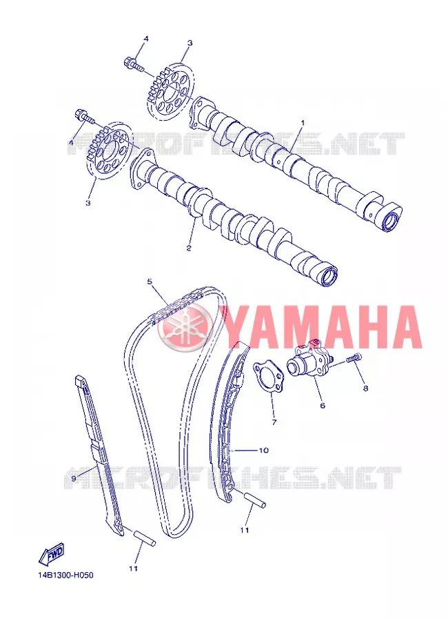 ARBRE A CAMES / CHAINE DE DISTRIBUTION Yamaha MOTO 1000 2012 R1  YZF-R1