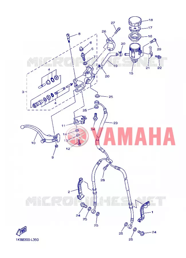 MAITRE CYLINDRE DE FREIN AVANT Yamaha MOTO 1000 2012 R1  YZF-R1