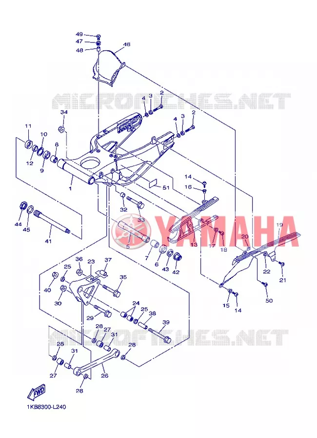 BRAS ARRIERE Yamaha MOTO 1000 2012 R1  YZF-R1