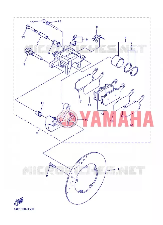 ETRIER DE FREIN ARRIERE Yamaha MOTO 1000 2012 R1  YZF-R1
