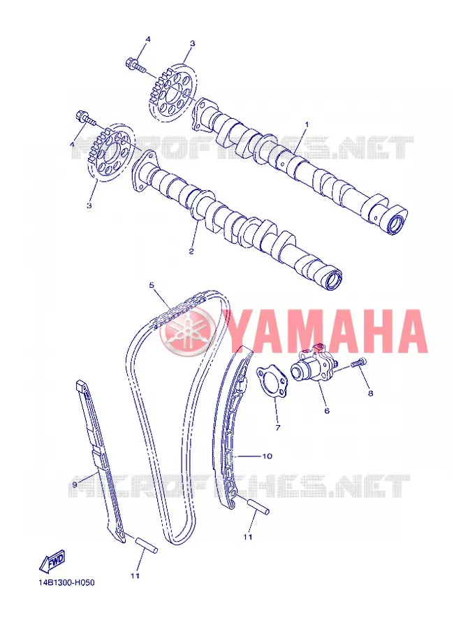 ARBRE A CAMES / CHAINE DE DISTRIBUTION Yamaha MOTO 1000 2012 R1  YZF-R1