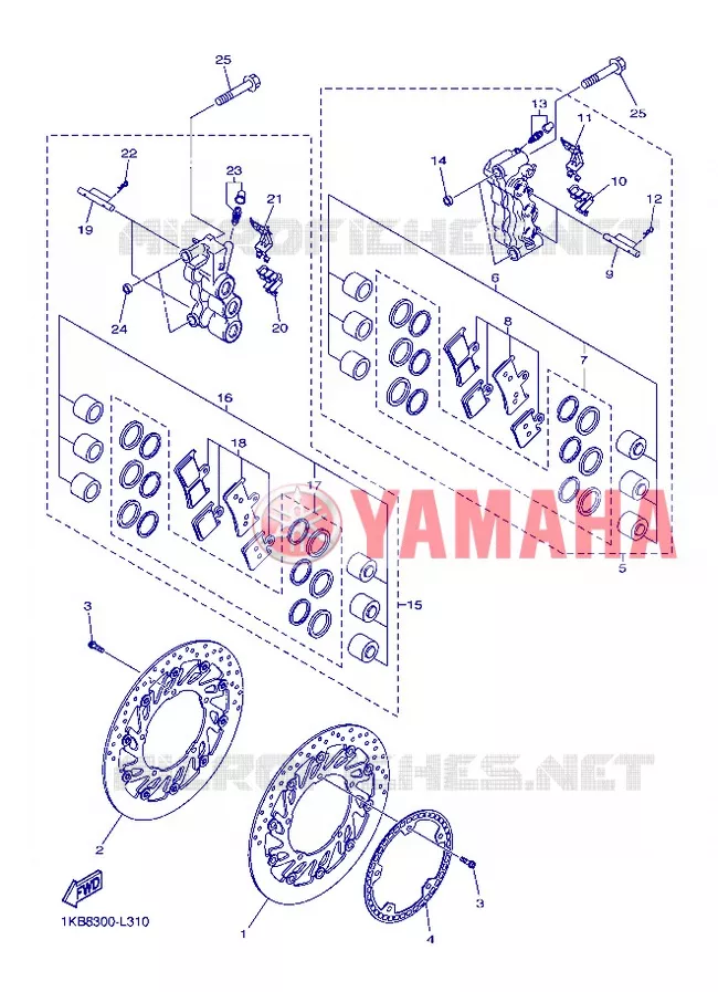 ETRIER DE FREIN AVANT Yamaha MOTO 1000 2012 R1  YZF-R1