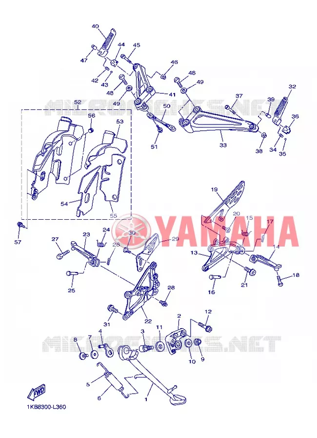 SUPPORT / REPOSE PIEDS Yamaha MOTO 1000 2012 R1  YZF-R1