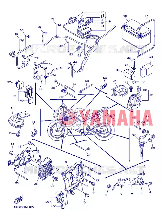 PARTIE ELECTRIQUE 2 Yamaha MOTO 1000 2012 R1  YZF-R1
