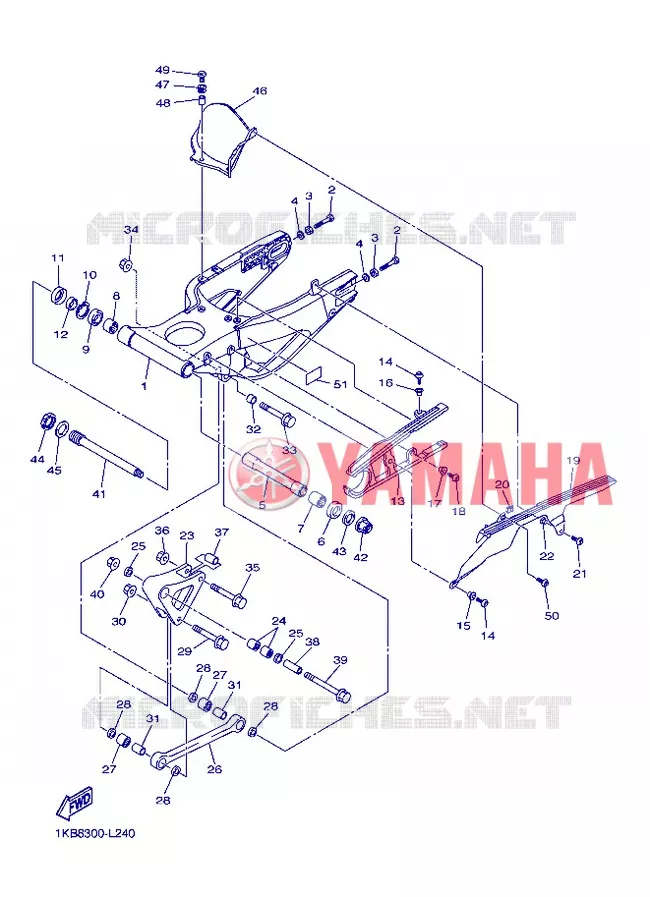 BRAS ARRIERE Yamaha MOTO 1000 2012 R1  YZF-R1