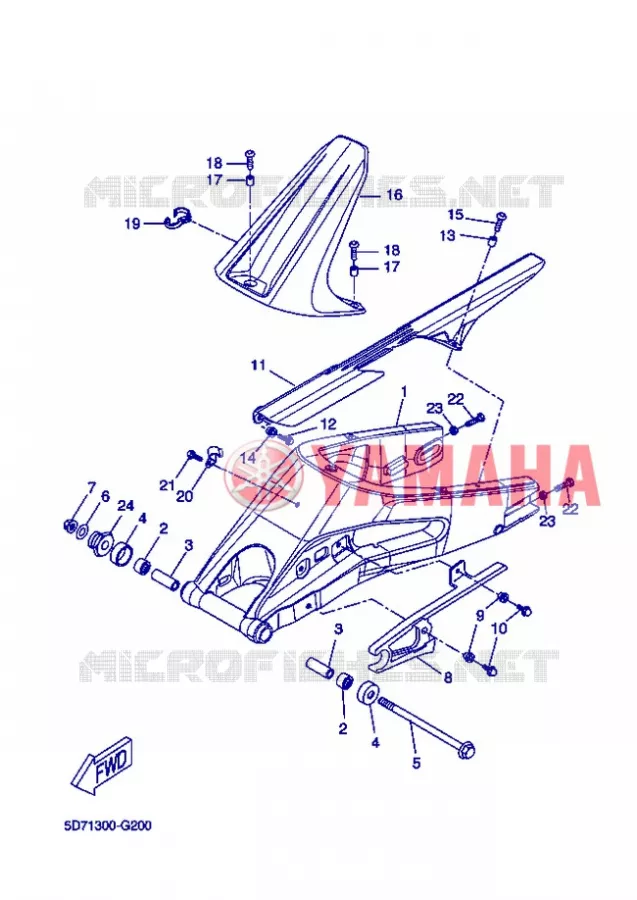 BRAS ARRIERE Yamaha MOTO 125 2012 R125  YZF-R125