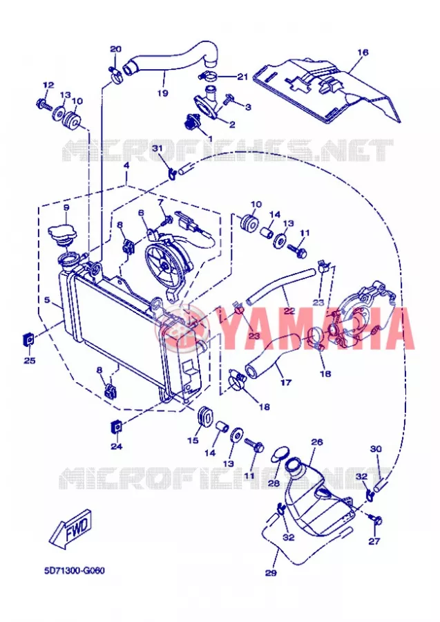 RADIATEUR / DURITES Yamaha MOTO 125 2012 R125  YZF-R125