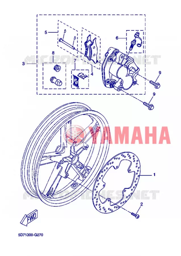 ETRIER DE FREIN AVANT Yamaha MOTO 125 2012 R125  YZF-R125