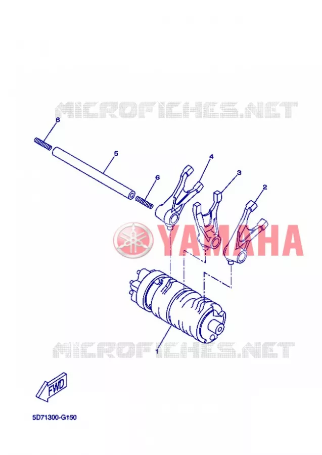 BARILLET DE SELECTION / FOURCHETTES Yamaha MOTO 125 2012 R125  YZF-R125