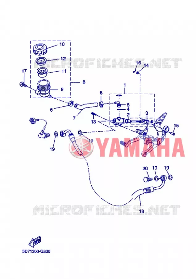 MAITRE CYLINDRE DE FREIN ARRIERE Yamaha MOTO 125 2012 R125  YZF-R125
