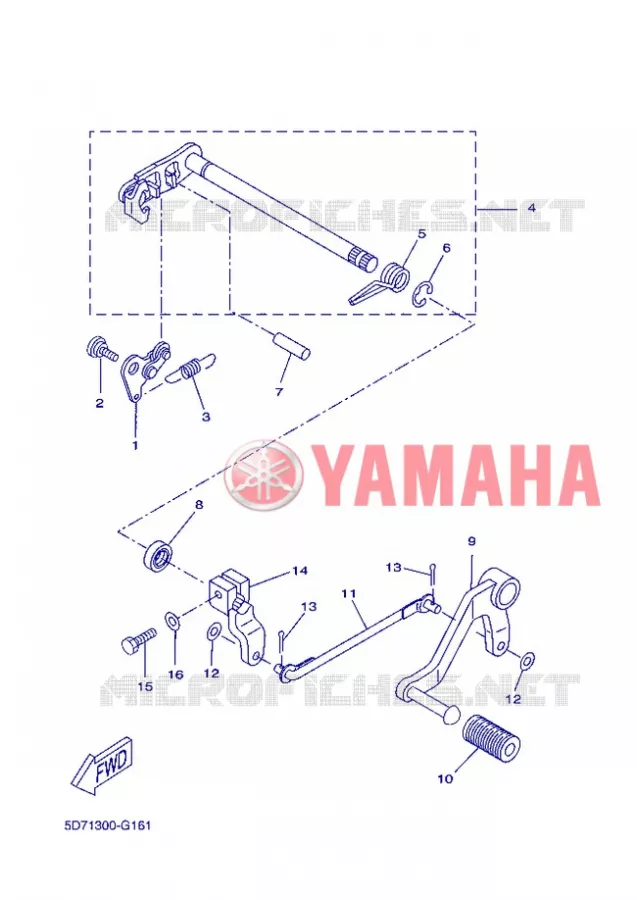 AXE DE SELECTEUR / PEDALE Yamaha MOTO 125 2012 R125  YZF-R125