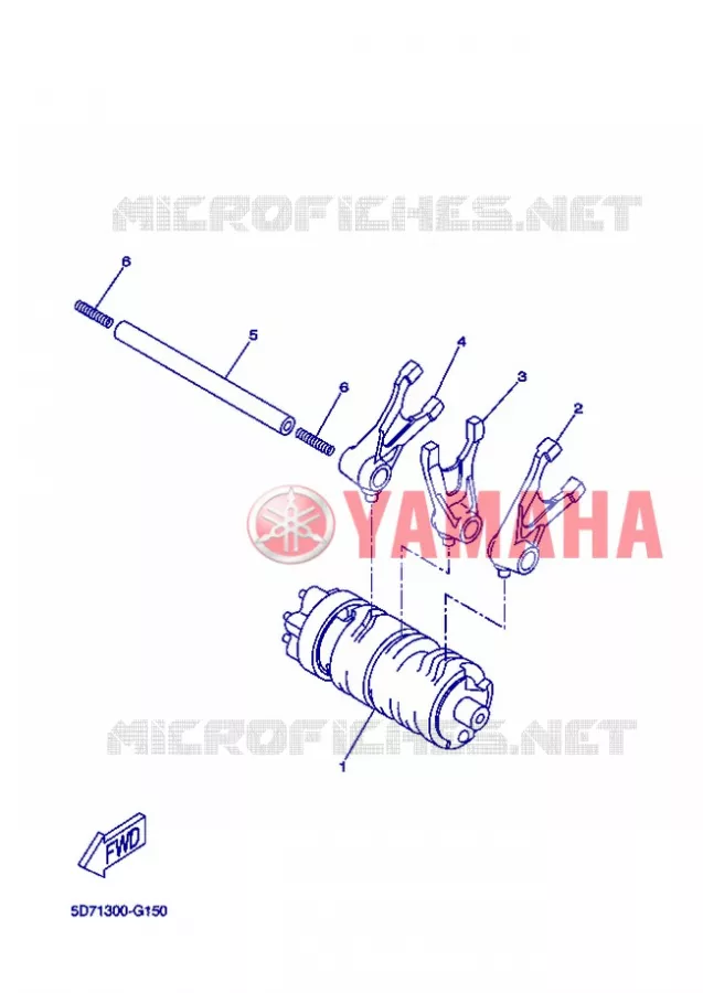 BARILLET DE SELECTION / FOURCHETTES Yamaha MOTO 125 2012 R125  YZF-R125